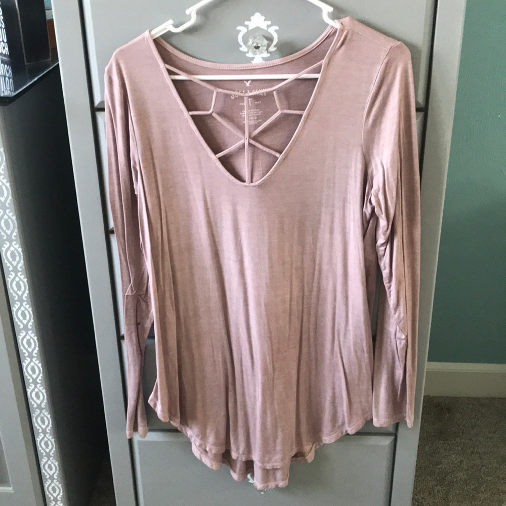 Soft & Sexy pale pink long sleeve shirt
